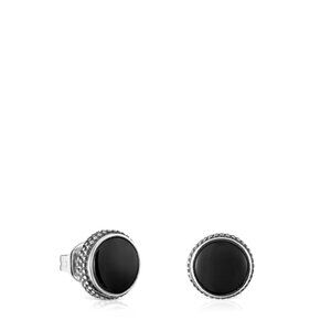 Tous Aged silver and onyx Earrings Tous Man